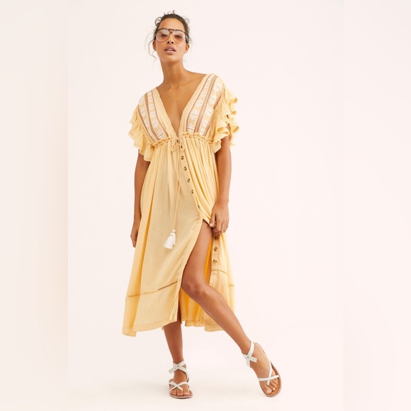 Free People Bali Will Wait For You Midi Dress - Picture 1 of 6